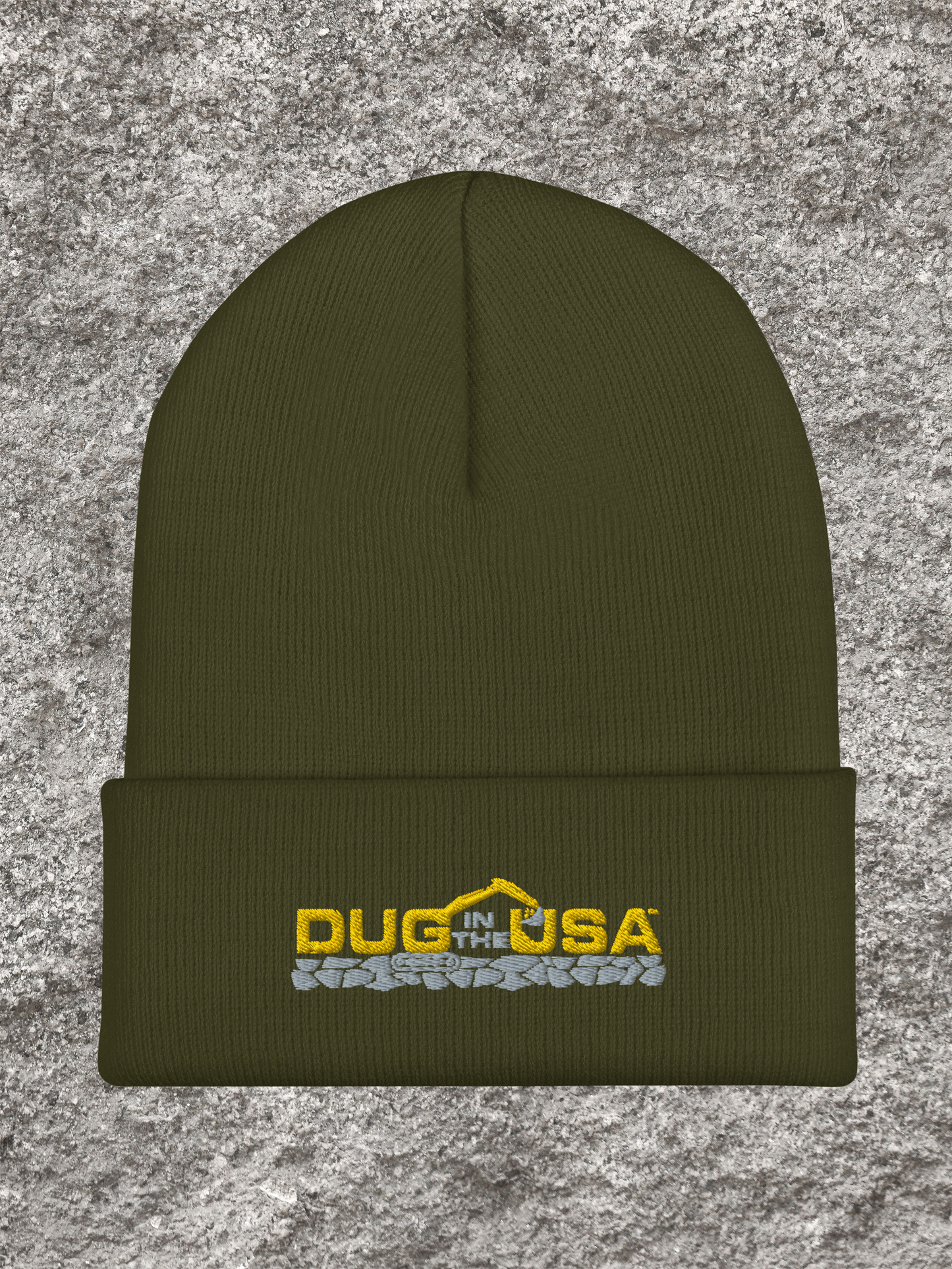 DUG IN THE USA - FORM-FIT BEANIE - CUSTOM EMBROIDERED