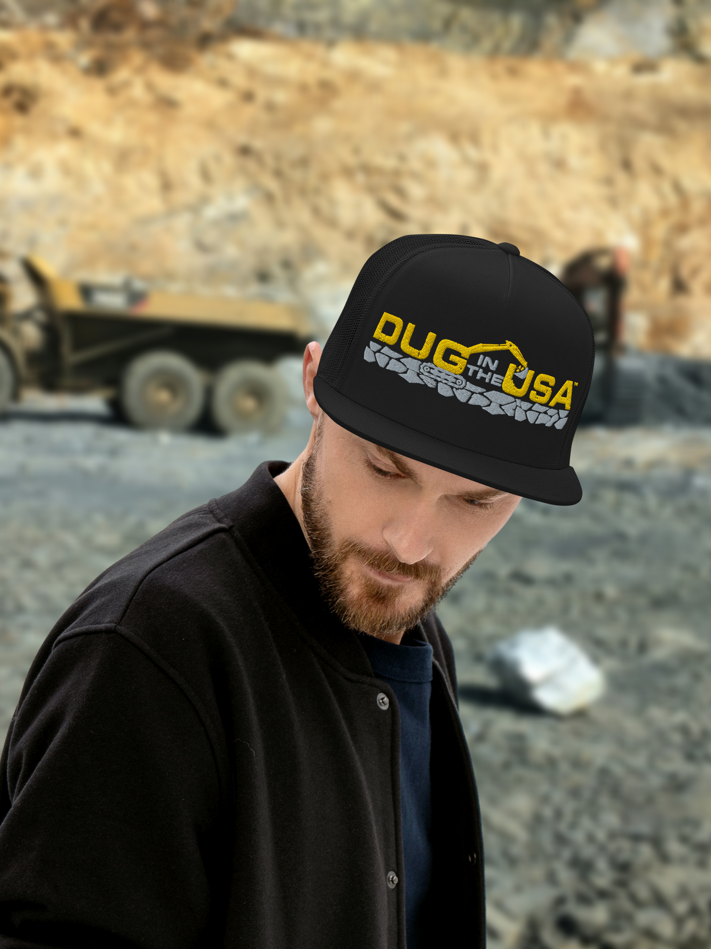 DUG IN THE USA - TRUCKER CAP - CUSTOM EMBROIDERED