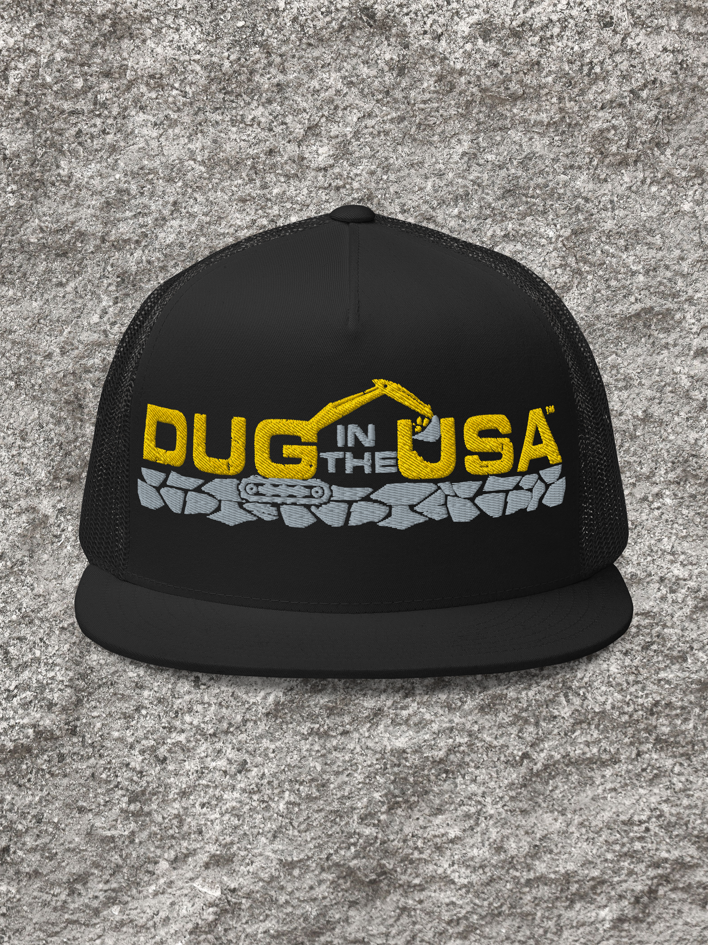 DUG IN THE USA -  TRUCKER CAP - CUSTOM EMBROIDERED