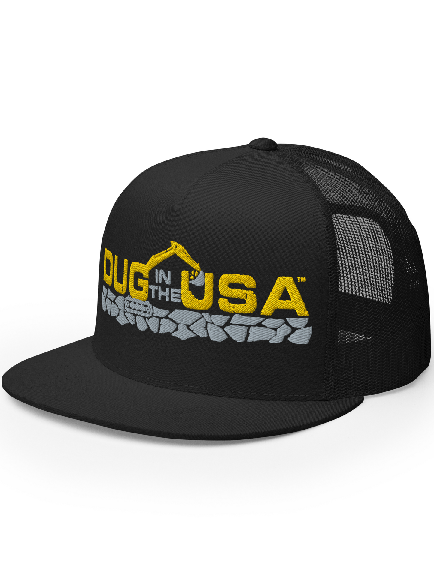 DUG IN THE USA -  TRUCKER CAP - CUSTOM EMBROIDERED